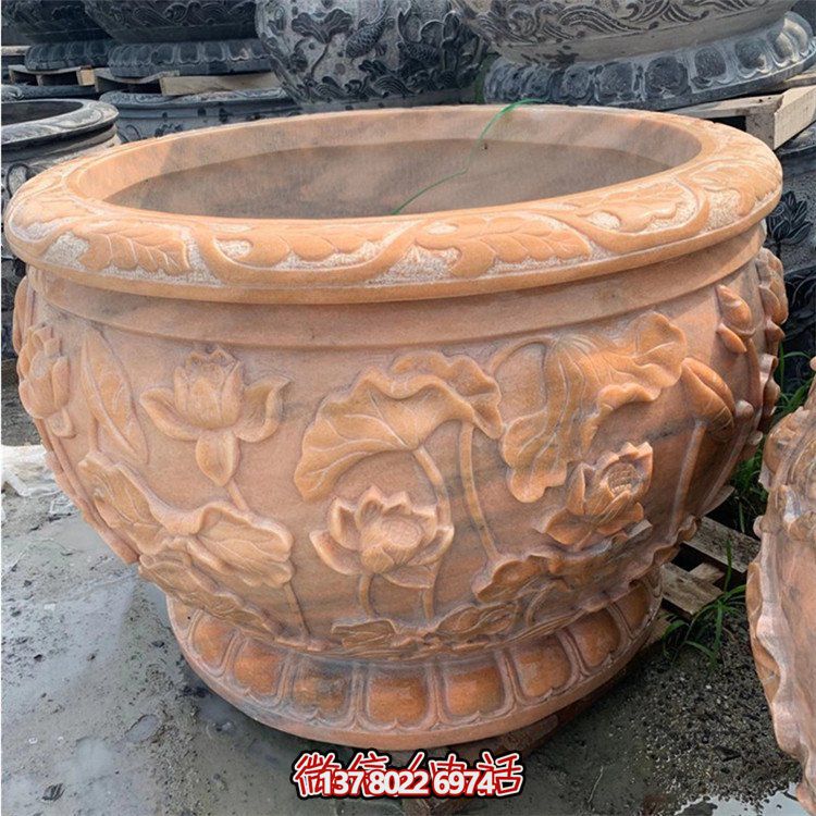 精美仿古大理石石雕擺件，點綴室內(nèi)庭院，完美裝點魚缸