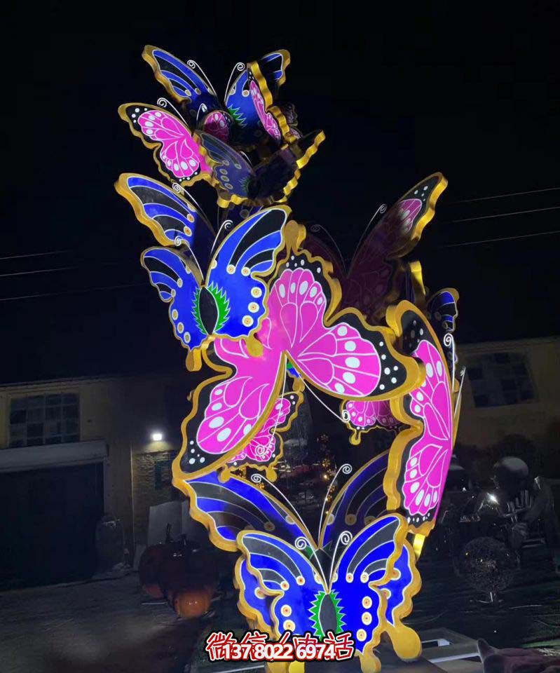 玻璃鋼蝴蝶雕塑，彩繪操場裝飾