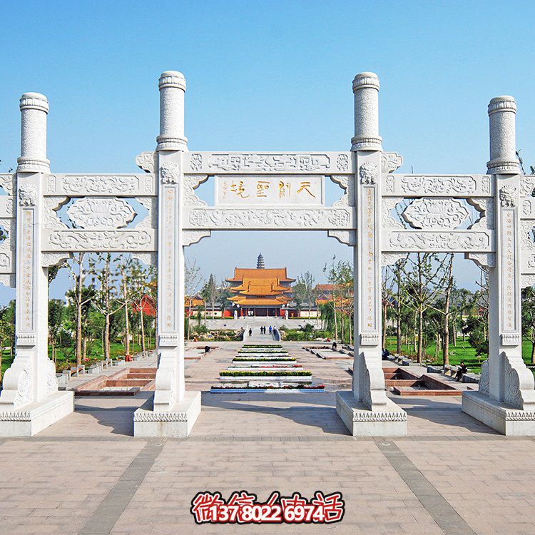 精美大理石石雕多門牌坊雕塑，讓你領略大理景區的精彩