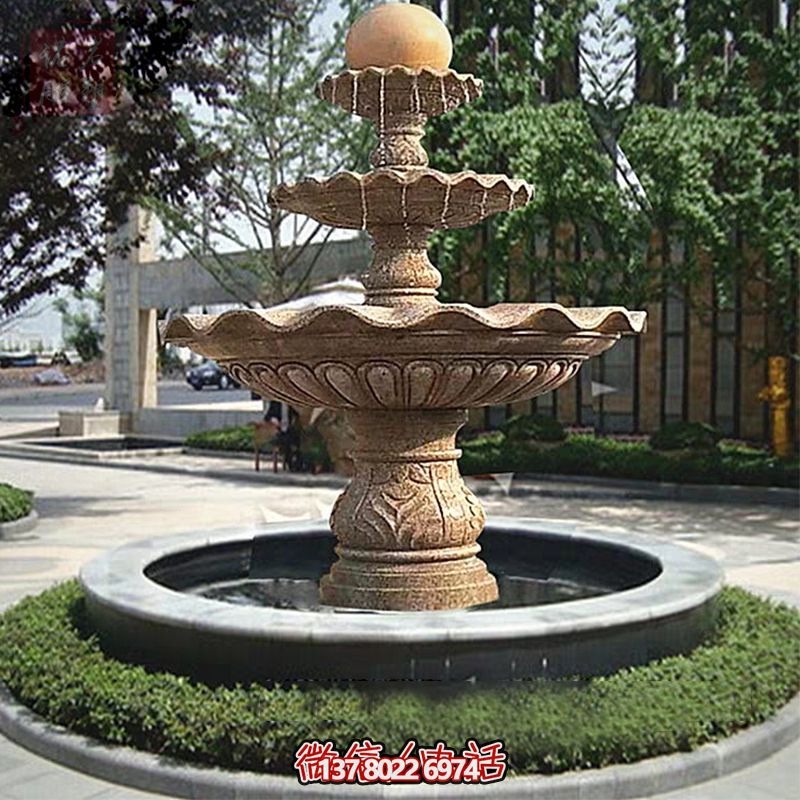 多層景觀噴泉石雕，為學(xué)院增添獨特的個性