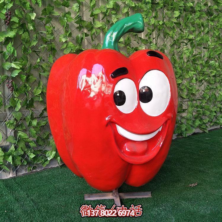 環(huán)保農(nóng)場玻璃鋼卡通紅色辣椒雕塑裝飾