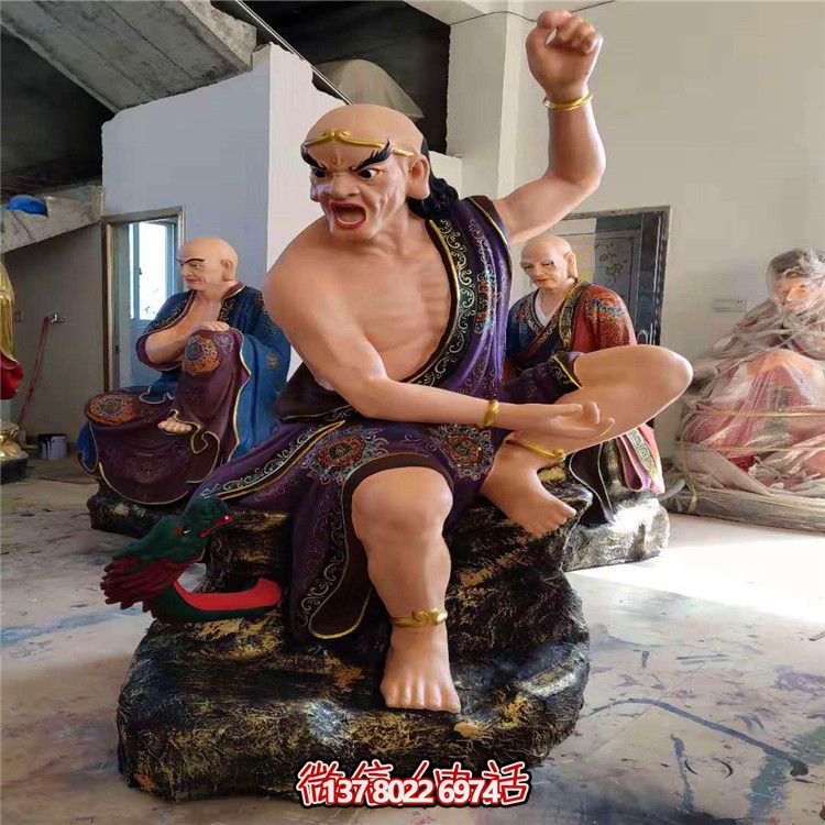 玻璃鋼十八羅漢彩繪雕塑，美麗神圣的景區(qū)裝飾