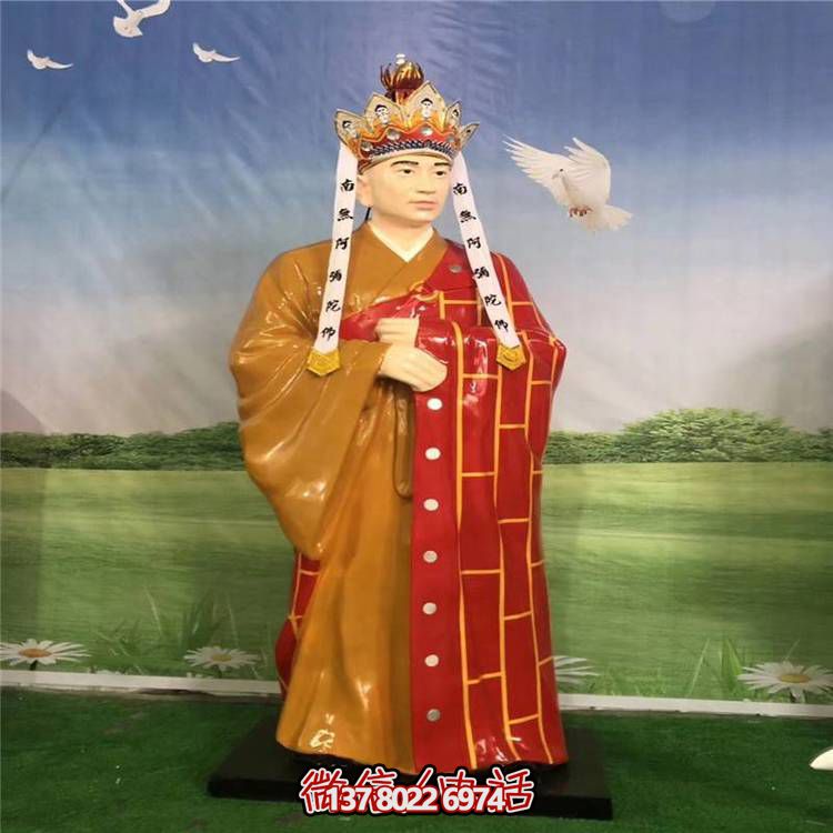 玻璃鋼雕塑唐僧人物，給公園戶外景觀增色