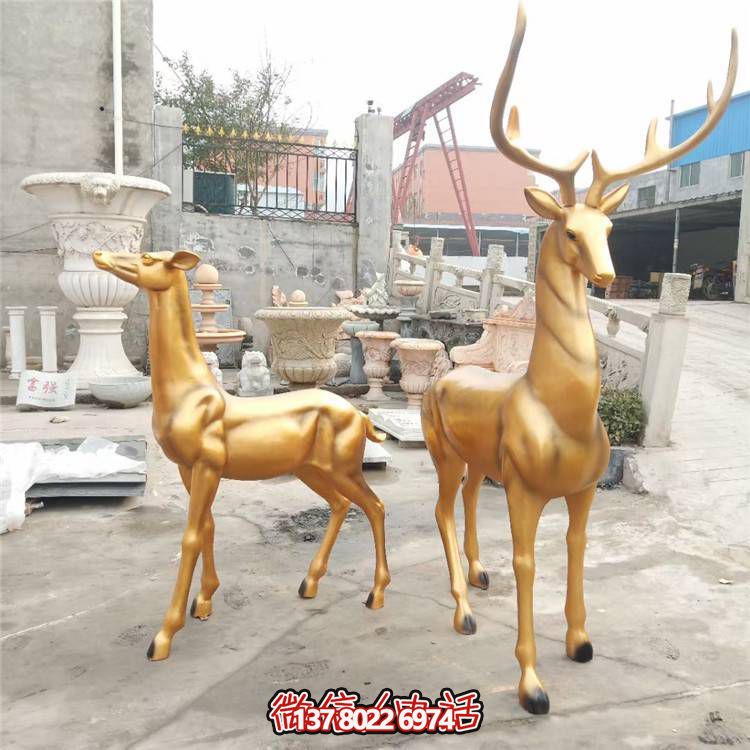 高雅優(yōu)美的梅花鹿雕塑，提升小區(qū)、別墅及戶外景觀美感