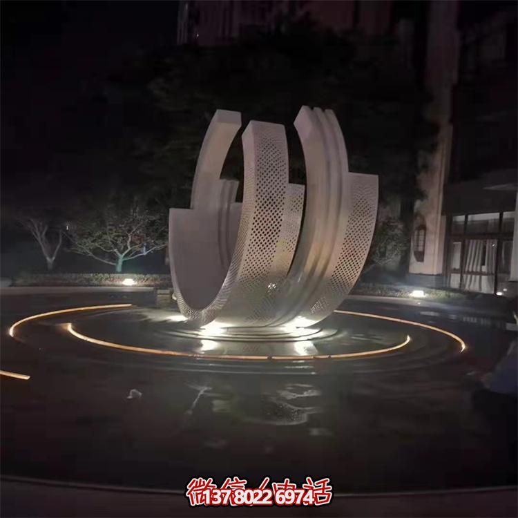 不銹鋼噴泉雕塑裝飾擺件，點綴售樓小區的美麗