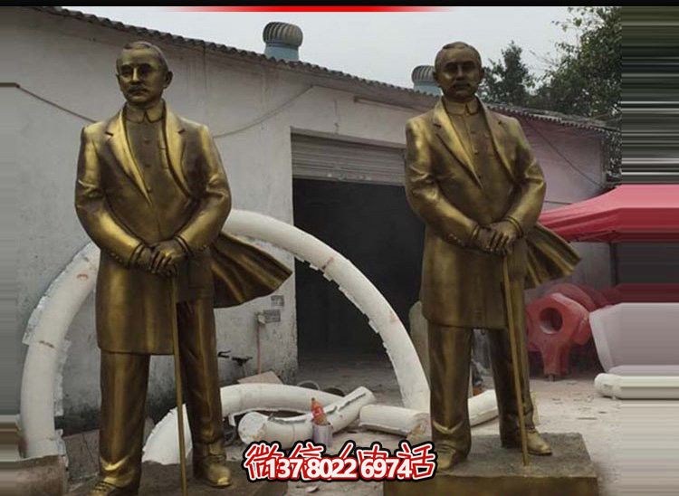 偉人孫中山仿銅雕塑，玻璃鋼擺放景觀園林