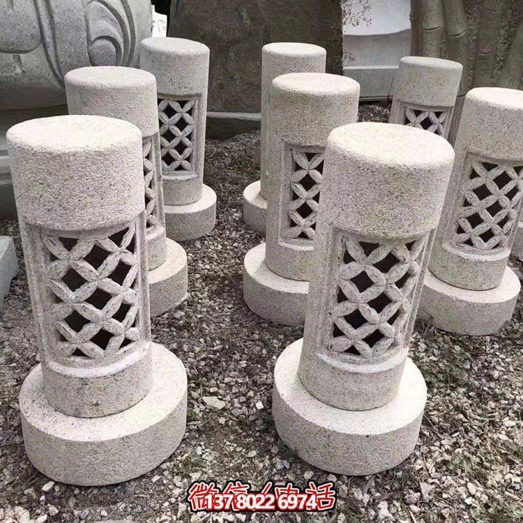 精美花崗巖石燈，燈具雕刻園林環(huán)境裝飾