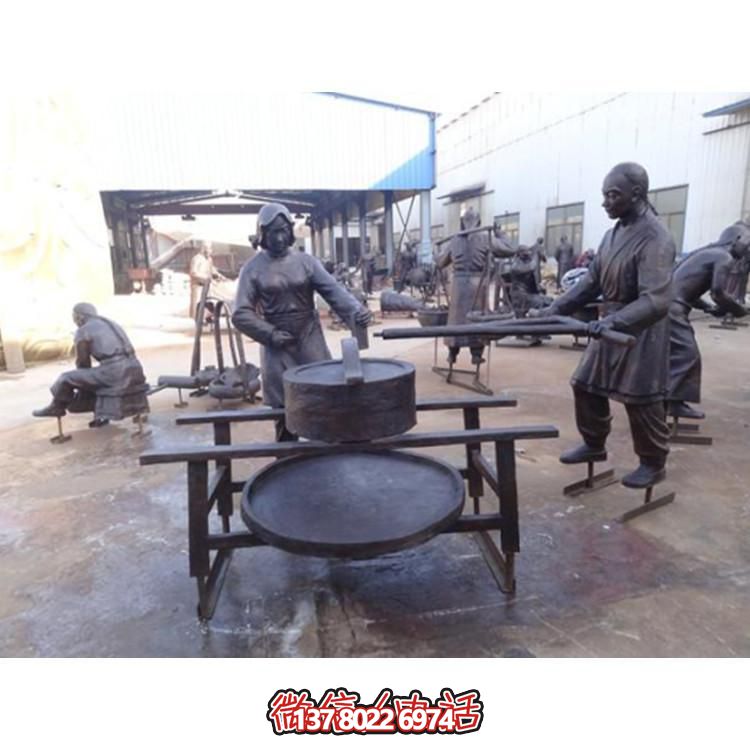 玻璃鋼仿銅情景戶(hù)外園林人物小品