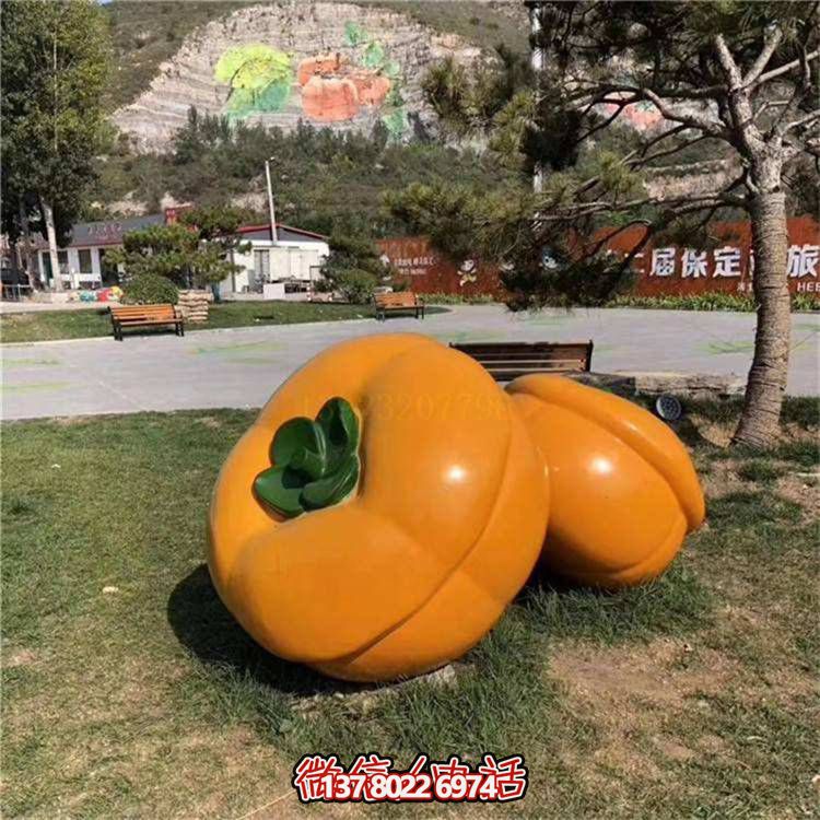 藝術品級仿真柿子雕塑，室外大型玻璃鋼裝飾園林