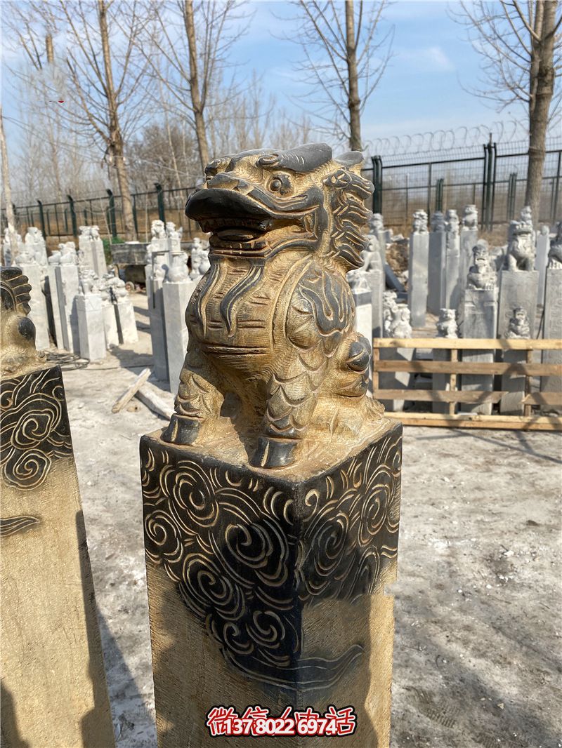 傳統風格古典庭院——祥云環繞、大理石拴馬柱