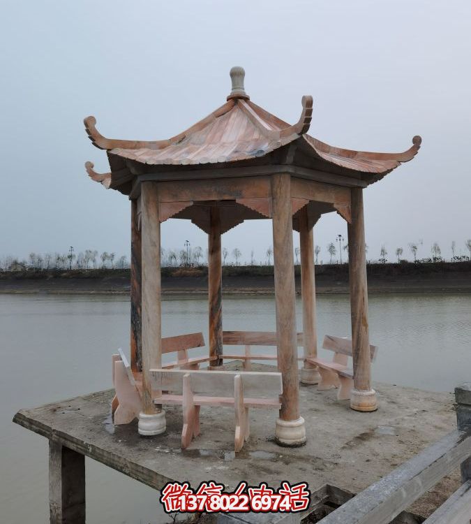 完美結(jié)合中式風格的石雕涼亭擺件