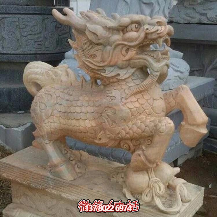 漢白玉獅子瑞獸石雕，給您的企業門前帶來吉祥福氣