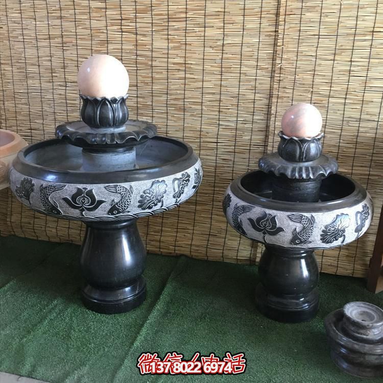 小型黑色大理石風水招財擺件，室內(nèi)辦公家用