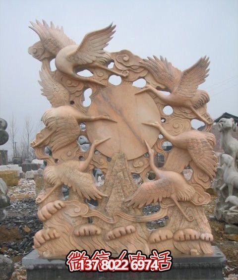 大型景觀仙鶴雕塑，完美演繹晚霞紅