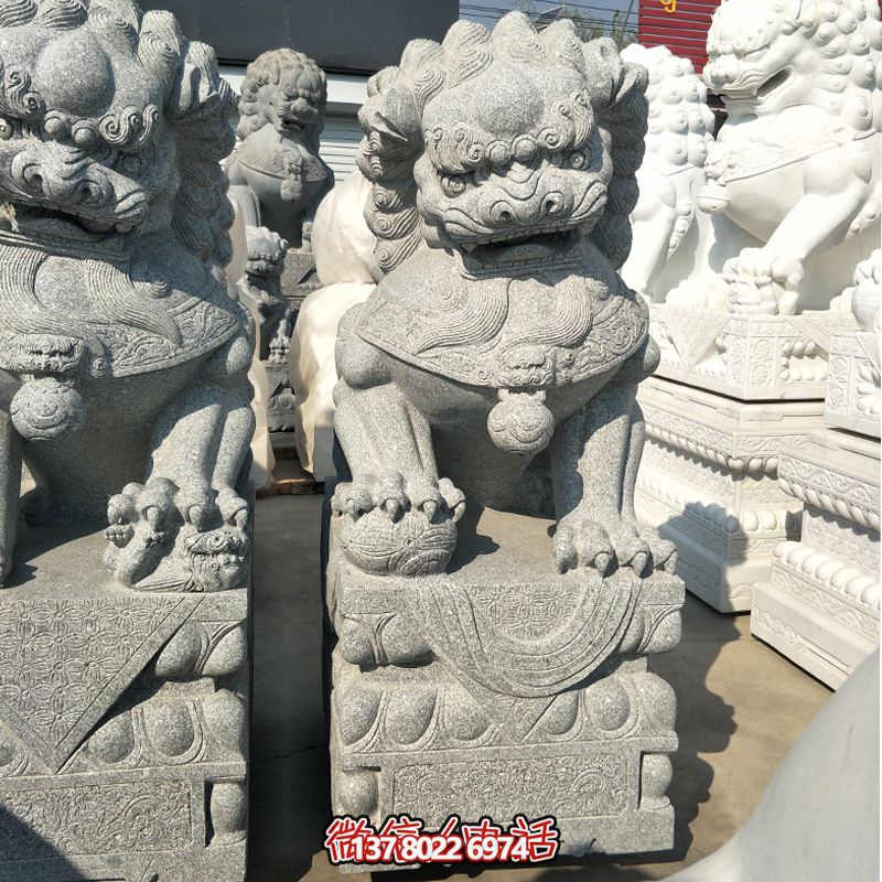 精美大理石獅子雕塑，裝點你的戶外庭院