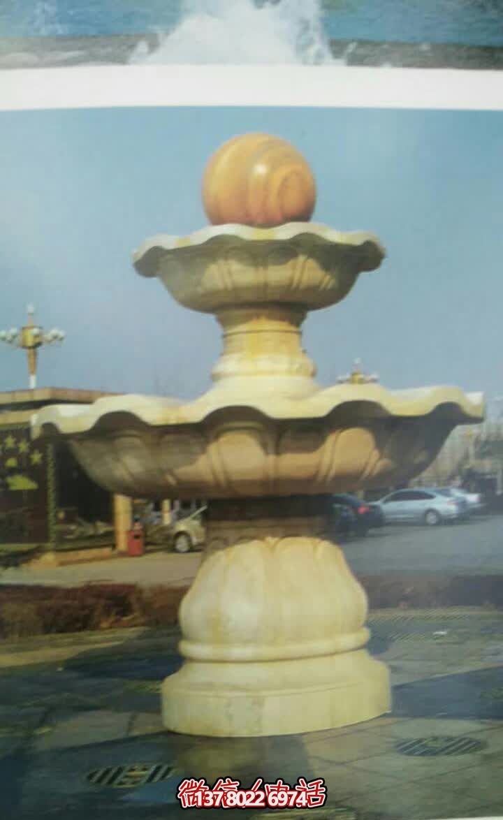 大理石雙層風水球噴泉，為景觀公園添彩雕塑