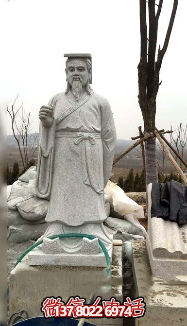 小區(qū)公園擺放唐朝著名書法家詩人柳公權大理石雕塑像