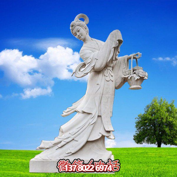 漢白玉雕刻花仙子石雕景區(qū)廣場(chǎng)牡丹仙子雕像