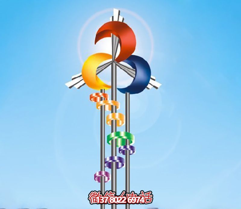 學(xué)校企業(yè)擺放抽象不銹鋼風車雕塑