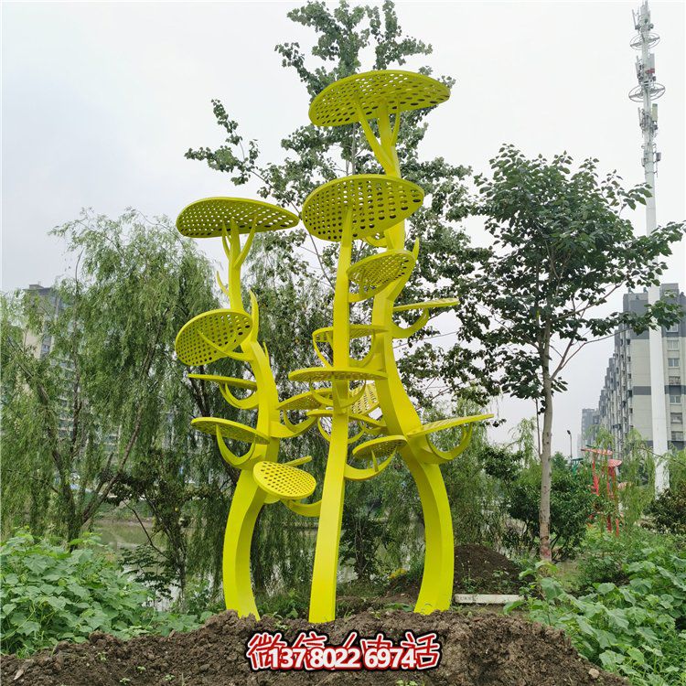 不銹鋼抽象樹，網(wǎng)狀樹葉樹冠