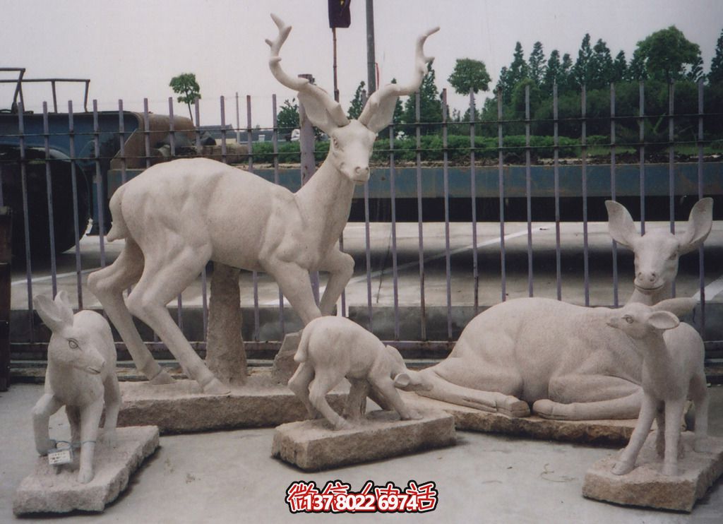 石材景觀動物雕塑——梅花鹿